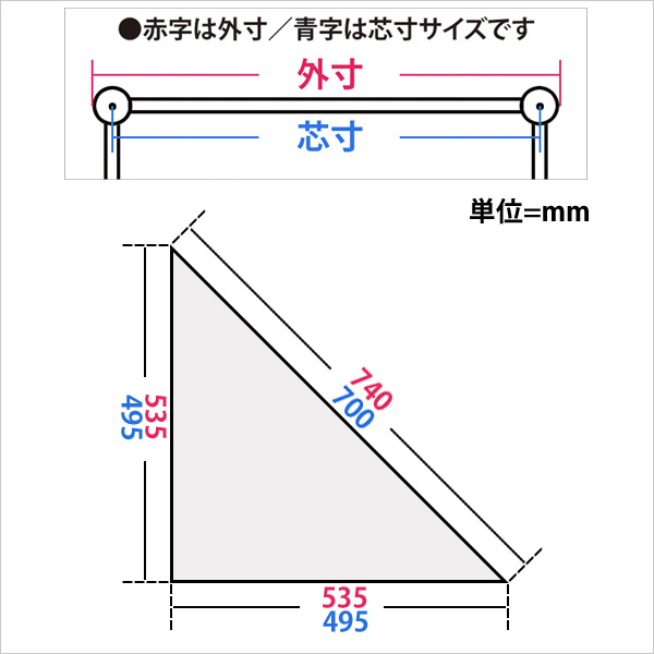 OCカウンター(三角形)(H750mm x W495mm )