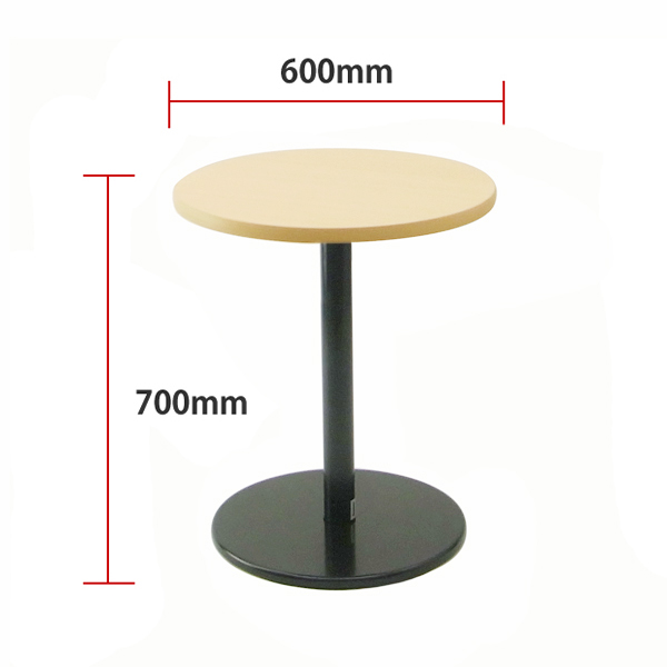 円テーブル(φ600) (ナチュラル)(黒脚)