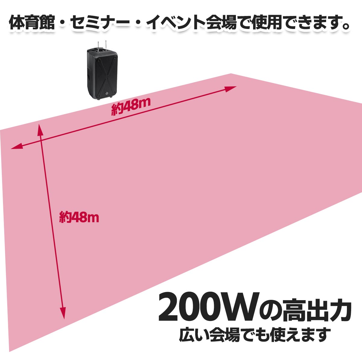 200W ワイヤレスアンプ　（マイク1本付属）