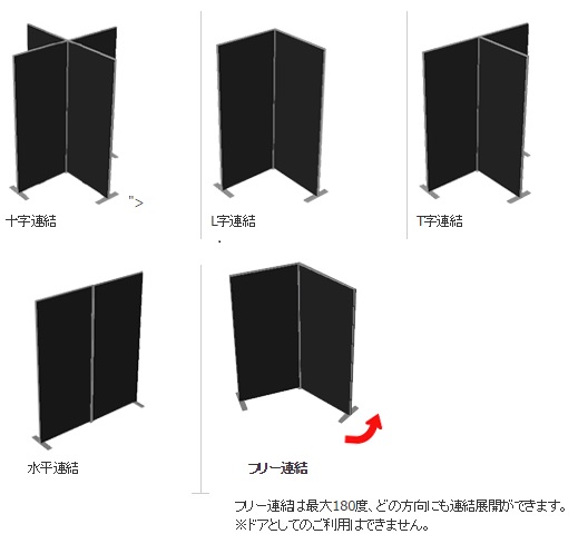 パネル・パーテーション(黒クロス貼り) H2100