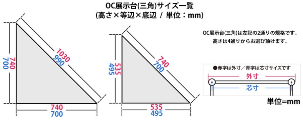 スクエア展示台のサイズ